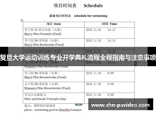 复旦大学运动训练专业开学典礼流程全程指南与注意事项